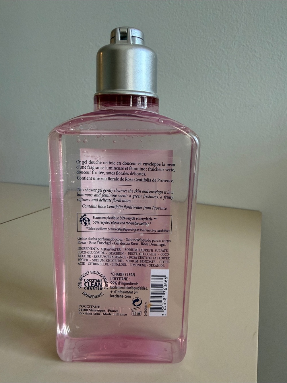 L'Occitane En Provence Rose Bath & Shower Gel 8.4 oz - Picture 2 of 2